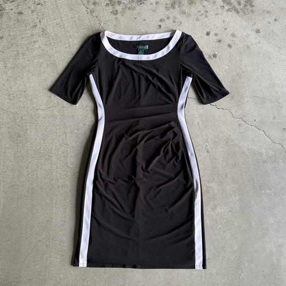 LAUREN RALPH LAUREN / Bodycon stretch Dress Short Sleeve / black / size 6 - Picture 3 of 10